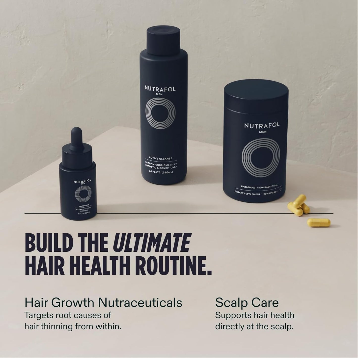 Nutrafol* Men Hair Growth Supplements Ages 18-49 for Thinning Hair Clinically Tested for Visibly Thicker Hair and Scalp Coverage Dermatologist Recommended