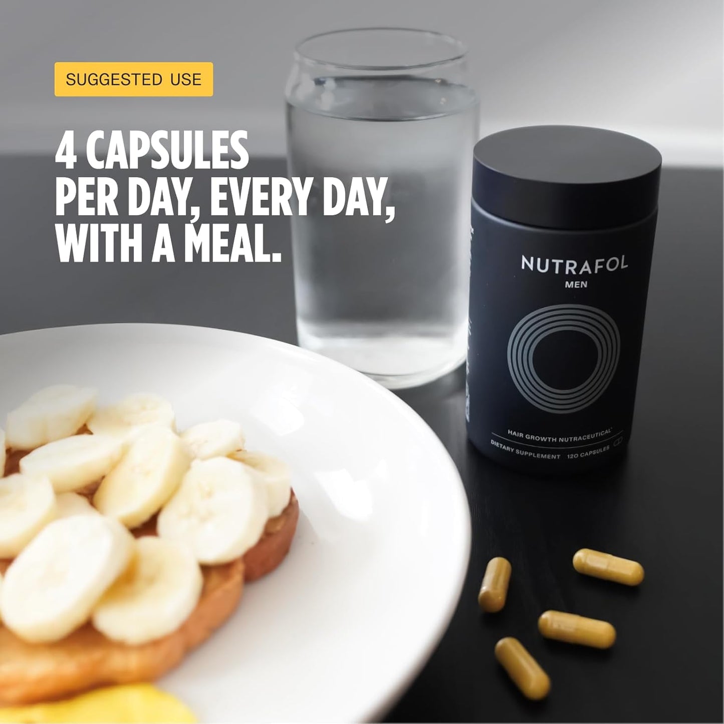 Nutrafol* Men Hair Growth Supplements Ages 18-49 for Thinning Hair Clinically Tested for Visibly Thicker Hair and Scalp Coverage Dermatologist Recommended
