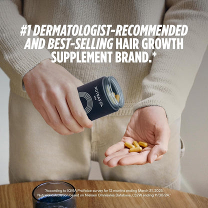 Nutrafol* Men Hair Growth Supplements Ages 18-49 for Thinning Hair Clinically Tested for Visibly Thicker Hair and Scalp Coverage Dermatologist Recommended