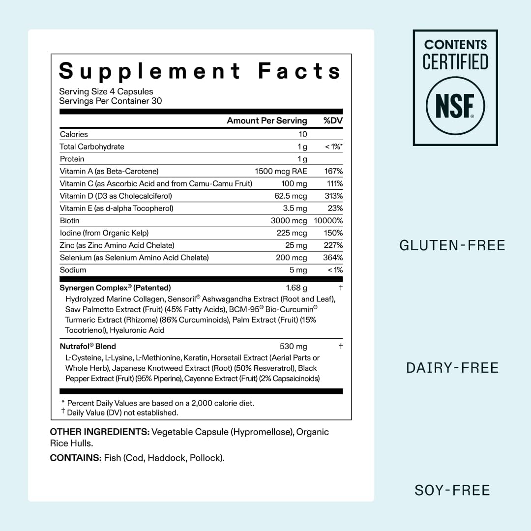 Nutrafol* Women's Hair Growth Supplements, Clinically Tested for Visibly Thicker and Stronger Hair, Dermatologist Recommended